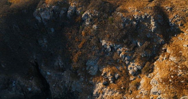 해안 절벽과 잔잔한 바다