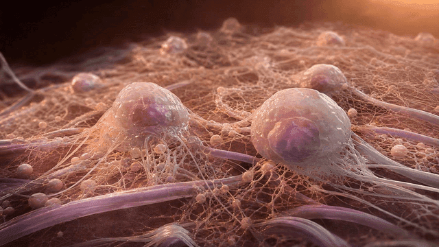 Detailed view of biological cells