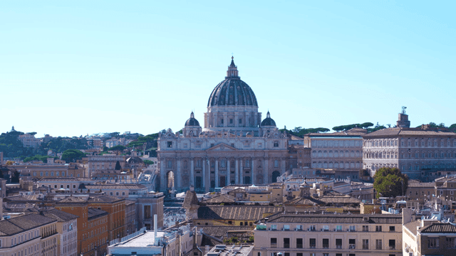 Magnificent cathedral in bustling landscape