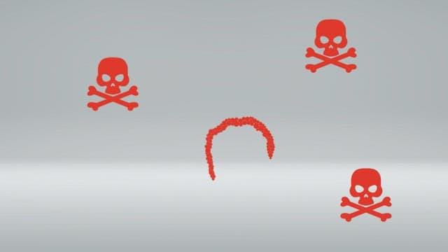 물고기의 먹이 섭취 단계를 보여주는 애니메이션 장면