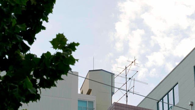 Clouds passing over the building