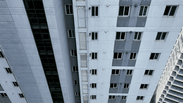 High-rise apartment buildings in the city