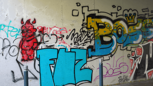 Graffiti art under bridge