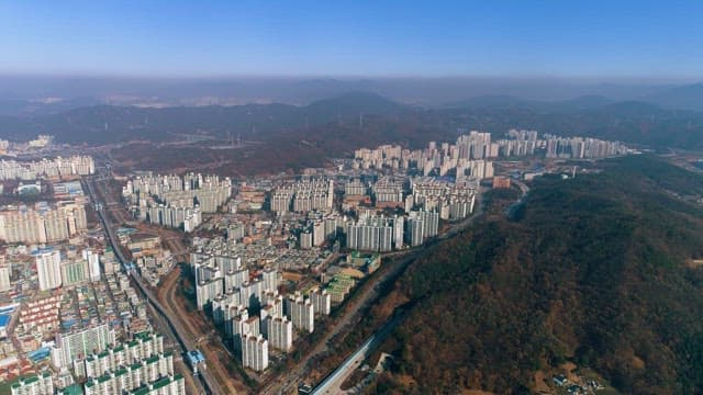 Suburban City with Dense Residential Buildings