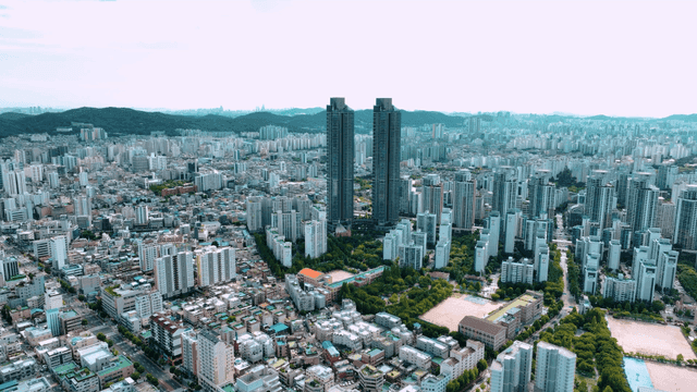 Cityscape with tall buildings