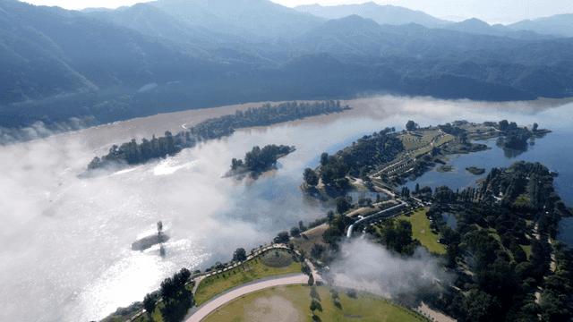 Scenery of river accompanied by lush greenery.