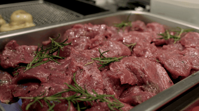 Aged meat with rosemary