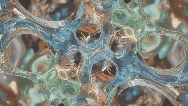 Intricate patterns of colorful glass