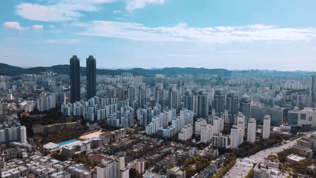 Expansive cityscape with tall buildings