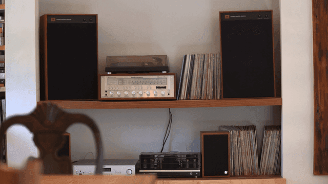 빈티지 오디오와 레코드판