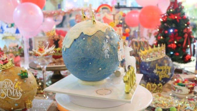 크리스마스와 새해 축제 장식 테이블