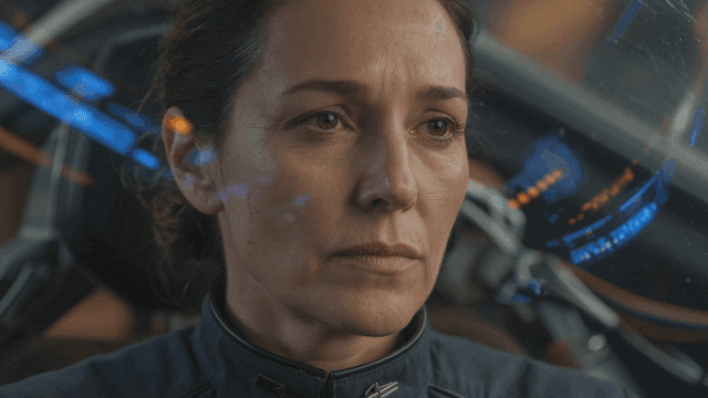White woman sitting in cockpit