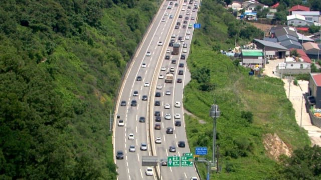 Aerial View of Highway by Residential Area