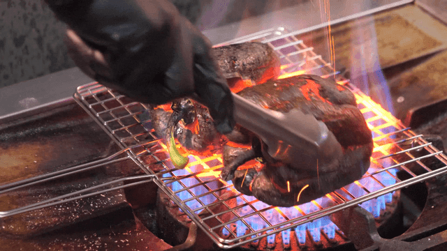 Paprika grilled over fire