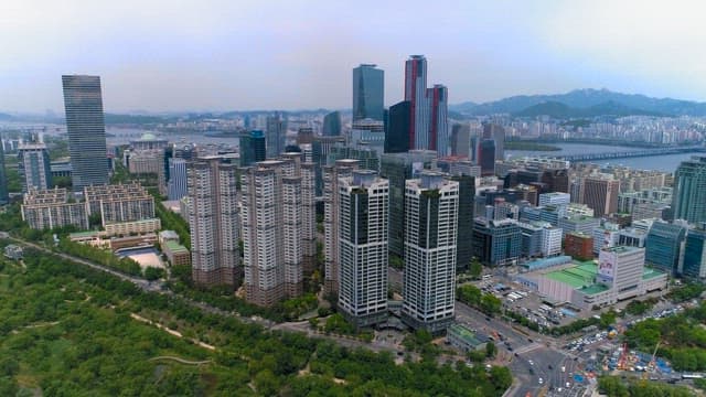 Bustling Cityscape with Skyscrapers