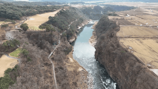 River with beautiful valley flowing through it