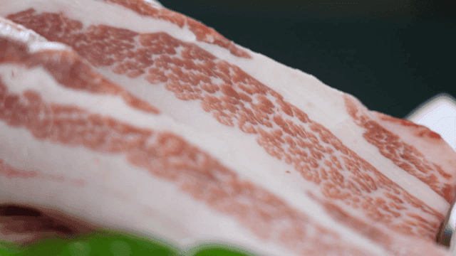 Fresh pork belly slices