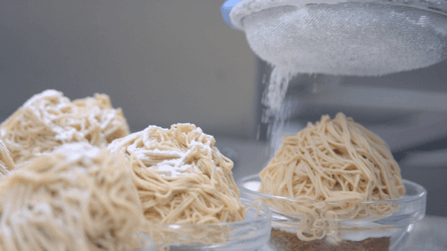 Mont Blanc dessert sprinkled with powdered sugar