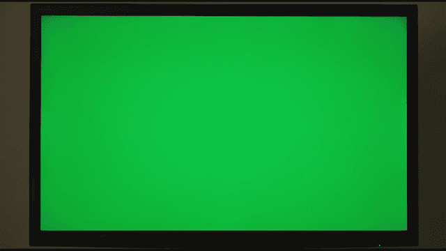 녹색 화면을 표시하는 텔레비전