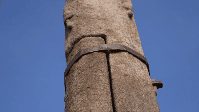 Old stone pillar monument
