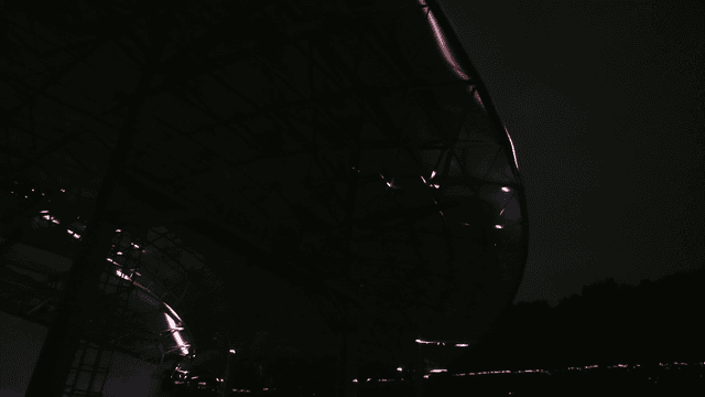 Night view of a modern architectural structure