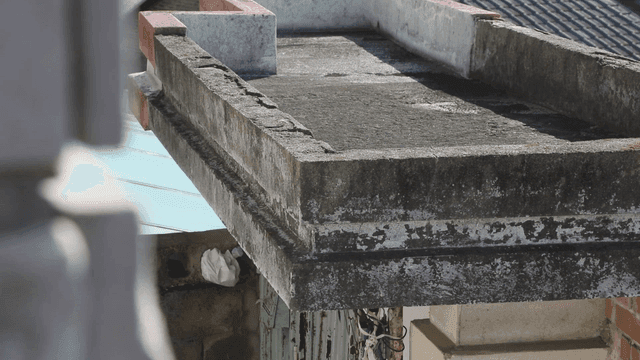 Old concrete structure with weathered surface