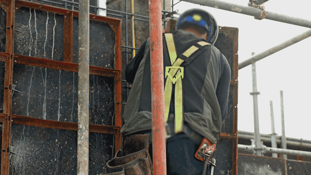 Construction worker at a building site