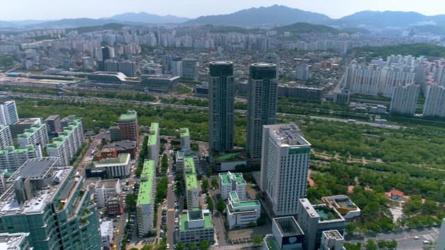 Modern Cityscape Facing the River