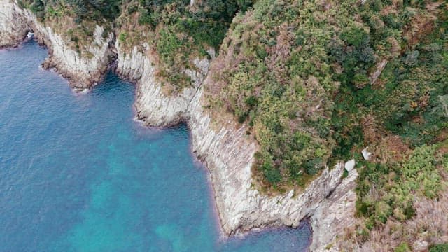 Rocky coastline with clear blue water