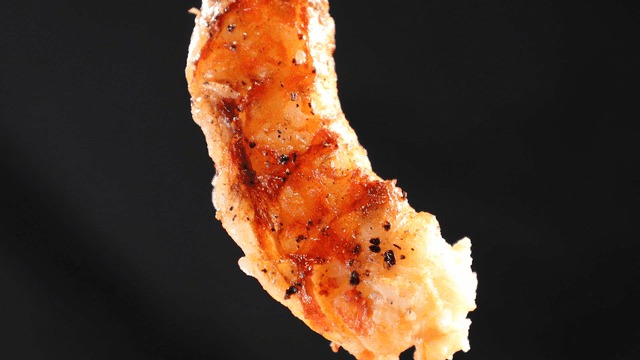 Golden brown grilled shrimp
