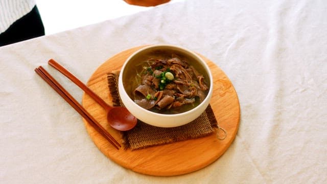 Spicy Sauce Added to Beef Soup