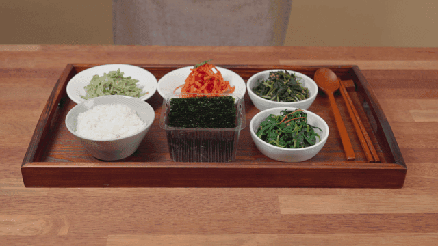 밥과 김이 있는 한국 반찬