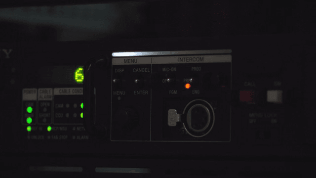 Close-up of a video control panel