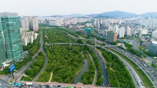 Urban Park and City Traffic