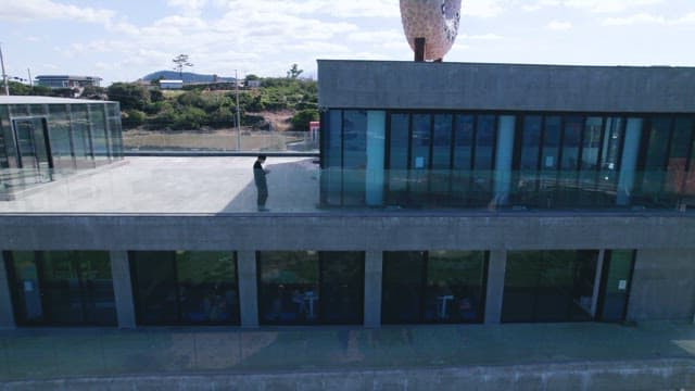 A Modern Building Amidst Natural Scenery