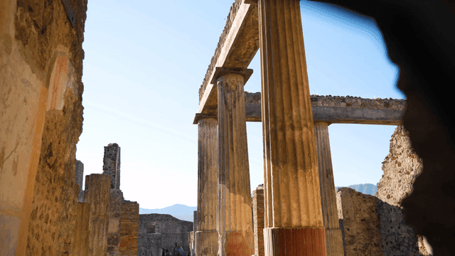 Ancient ruins with stone columns and walls