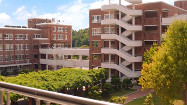 화창한 날, 평화로운 대학 건물