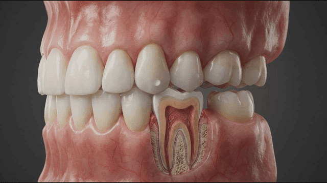 Detailed view of human teeth and gums