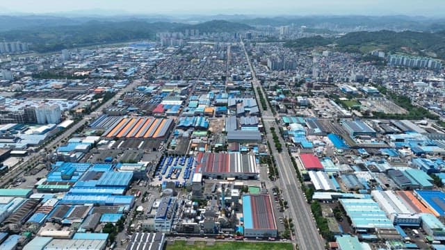 View of an industrial cityscape