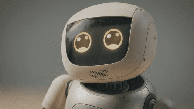 Cute robot with facial expressions
