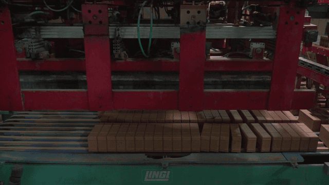 Brick manufacturing process in a factory