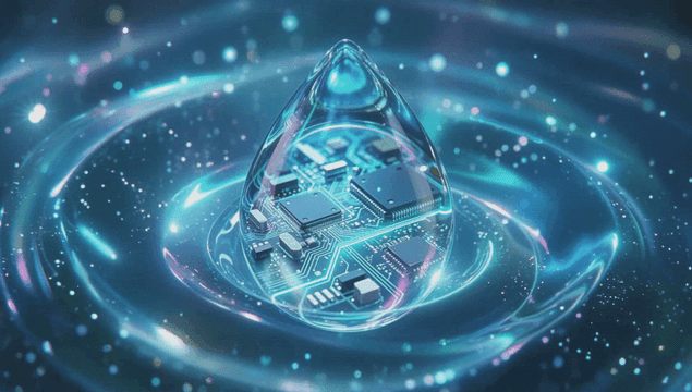 물방울 안의 디지털 회로