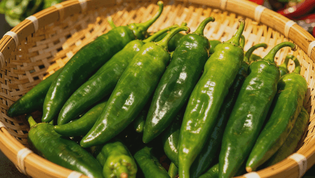 바구니에 담긴 신선한 풋고추