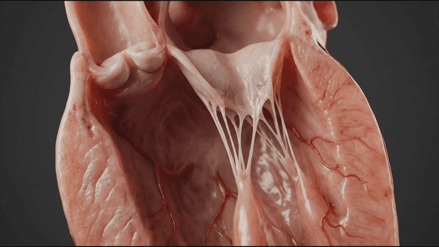 Detailed view of a heart's interior structure