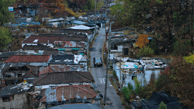 Car speeding through narrow rural road