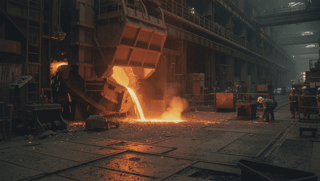 Furnace pouring hot liquids