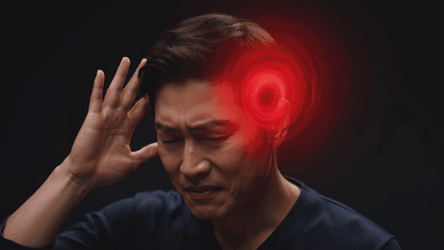 Man suffering from red lights and headaches