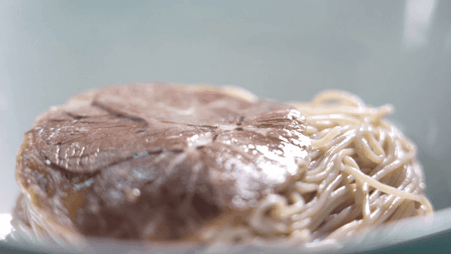 Cold noodle dish prepared with meat