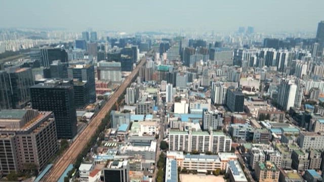 Expansive Aerial View of a Bustling Cityscape