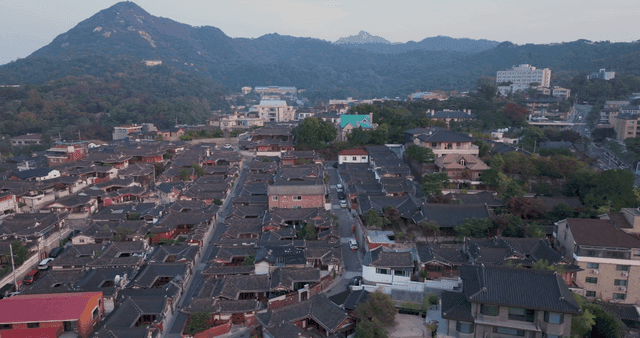 Mountain-backed hanok village